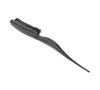 TOVINANNA Brosse à Poils de Sanglier pour Salon de Coiffure Brosse à Crêper à Poils Fins Noire Minimise Les Dommages Manche Ergonomique Taille de Voyage