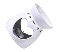 TOVINANNA Brûleur Arôme Céramique Forme de Cœur Blanc Brûleur Encens Moderne pour Décoration Chambre Diffuseur Parfum sans Bougie Ni Huile Essentielle Relaxation et Bien-être
