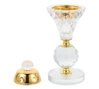 TOVINANNA Brûleur de Parfum en Verre 16 CM X 6 CM Style Arabe Porte-Parfum Décoratif pour Bakhoor et Charbon Brûleur Multifonction pour Contemplation Ramadan et Ambiance Orientale