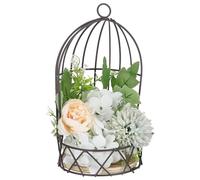 TOVINANNA Cage à Oiseaux Poli en Bois et Métal Noire Décorative Support pour Pots de Fleurs pour Décoration de Table et Maison Unique et Élégante