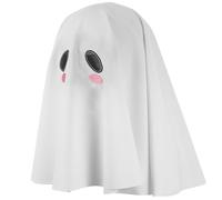 TOVINANNA Cagoule Fantôme Effrayante Blanche à Double Expression en Polyester et Fibres Élastiques Couvre-Chef Respirant pour Cosplay Halloween Jeu de Rôle et Fête Costumée