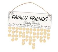 TOVINANNA Calendrier d'anniversaire Familial en Bois Naturel Disques de Cœur Tableau Mural DIY pour Rappel des Anniversaires Décoration Murale Originale pour Maison et Famille 1 Kit