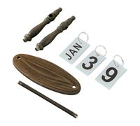 TOVINANNA Calendrier Perpétuel de Bureau en Bois Massif Style Nordique Base Ovale Démontable Calendrier à Feuillets Quotidiens pour Maison Bureau ou Salle de Classe Décoration Rustique