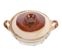 TOVINANNA Casserole Maison en Terre Cuite 0,5L avec Poignée Épaisse, Cocotte pour Cuisson Uniforme de Gaz, Facile à Nettoyer, pour Riz Braisé et Plats Mijotés à Domicile Style Aléatoire
