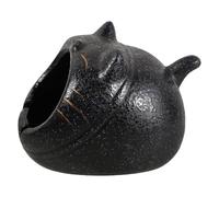 TOVINANNA Cendrier Décoratif Facile à Nettoyer en Céramique Forme Chat Noir, Grosse Capacité Décoration Intérieure Maison