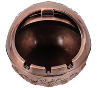 TOVINANNA Cendrier Vintage Marron en Alliage D'aluminium Résistant à L'usure Couvercle, Forme Boule Classique pour Bureau et Maison