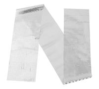 TOVINANNA Chemin de Table Bords Verrouillés Anti-effilochage Argenté en Polyester Éclat Luxueux Rectangulaire Motif à Carreaux pour Fêtes et Zones à Fort Passage