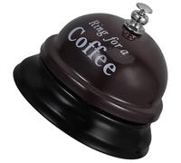 TOVINANNA Cloche de Service en Alliage d'Aluminium 7,5 X 5,5 CM, Sonnette Sonore Forte pour Bureau, Restaurant et École, Cloche de Réponse Polyvalente, Son Clair et Puissant, Couleur Café