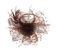 TOVINANNA Coiffe de Mariée Vintage pour Femmes Bandeau Rétro Plume Fleur Perle Filet Accessoires de Cheveux Élégants pour Filles