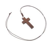 TOVINANNA Collier Croix en Bois avec Chaîne Ajustable - Pendentif Crucifix en Bois Brun pour La Foi Chrétienne Et à Porter Au Quotidien - Bijou Religieux Minimaliste pour Hommes, Femmes Et Unisexe