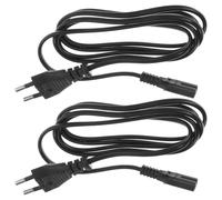 TOVINANNA Cordon d'alimentation 2 Broches 1,5 M Lot de 2 Câbles Noirs Souples pour Alimentation PC et Appareils Ménagers Usage Intérieur