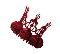 TOVINANNA Couronne de Cheveux Rouge en Feutre 1 Pièce, Accessoire Coiffure pour Fête et Anniversaire, Bandeau Floral Mariage, Coiffe de Mariée Légère et Résistante, Couronne de Fleurs