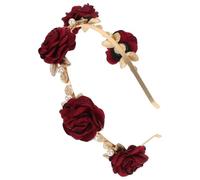 TOVINANNA Couronne De Fleurs Rouges Perles Accessoire De Mariée Élégant Diadème Vintage Baroque Pour Cérémonies Et Fêtes Coiffe Pour Femmes