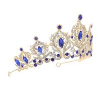 TOVINANNA Couronne de Mariage en Alliage Cristaux Blancs et Bleus, Serrage-tête Léger pour Mariée, Accessoires de Coiffure pour Cérémonie, Fête et Anniversaire, Bandeau Élégant