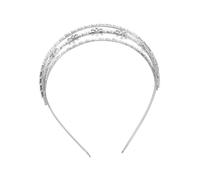 TOVINANNA Couronne De Mariage Zircon à Trois Couches Diadème Fashion Accessoire De Mariée Princess Tiara