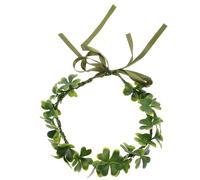 TOVINANNA Couronne De Trèfle Bandeau Feuille Verte Couronne De Fleurs Avec Ruban Trèfle Diadème Couronnes De Fées Hawaii Mariage Mariée Bandeau De Cheveux St Patricks Day Costume Cheveux