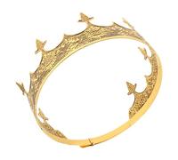 TOVINANNA Couronne du roi pour hommes couronne de roi pour hommes couronne viking pour hommes couronne médiévale pour hommes costume de couronne pour hommes Métal Golden
