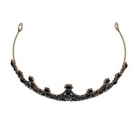 TOVINANNA Couronne Rétro en Alliage pour Mariée, Accessoire de Cheveux Délicat Noir Strass, Bandeau Vintage pour Mariage, Fête et Anniversaire, 1 Pièce