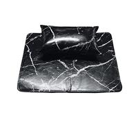 TOVINANNA Coussin Antidérapant Pour Main Marbré Pu Tapis Pliante Résistant Saleté Support Poignet Pour Manucure Débutants Et Salons Noir Portable