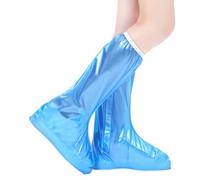 TOVINANNA Couvre-Chaussures Imperméable Bleu avec Fermeture Éclair Bande Élastique Protection Longue et Épaisse pour Pluie et Boue Portable pour Adultes