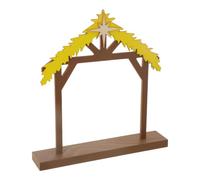 TOVINANNA Crèche de Noël en Bois, Étable Classique Marron pour Scène | Assemblage Facile, Structure Stable, Décor de Table pour Manteau, Église et Fêtes Chrétiennes
