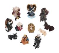 TOVINANNA Crèche de Noël en Résine 16x11,5x3 Cm, Ensemble de 1 Figurine Religieuse Décorative, Sculpture Modèle Religieux pour Décoration Table Noël et Présent Chrétien