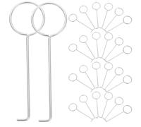 TOVINANNA Crochets de Vidange de Bain en Fer 50 Pièces, Accessoires pour Siphon de Sol, Outil de Démontage pour Salle de Bain, Crochet Plat 2,0 * 90 MM Surface Lisse