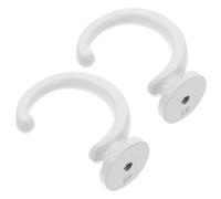 TOVINANNA Crochets Muraux en Alliage de Zinc Blanc pour Rideaux Crochets Robustes de Croissant Support Mural Multi-Usage pour Embrasses de Rideaux Lot de 2 Set de Adaptés à la