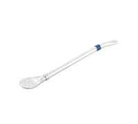 TOVINANNA Cuillère à Paille en Acier Inoxydable Réutilisable avec Filtre et Brosse de Nettoyage, Design Détachable et Embout Plat pour Mélanger et Filtrer Boissons