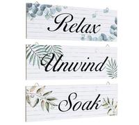 TOVINANNA Décoration de Toilettes en Bois Vert Suspendre Murale Créative et Texte Clair pour Salle de Bain, Panneau Suspendu pour Accessoires Salle de Bain