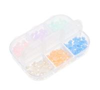 TOVINANNA Décorations Ongles Cœur Coloré 6 Pièces Boîte 6 Compartiments Effet Lumineux Résine Nail Art Femme Fête Anniversaire Voyage