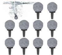 TOVINANNA Diffuseur à Bulles en Pierre Minérale Forme Sphérique 10 Pièces pour Aquarium et Hydroponie, Crée des Bulles pour Racines d'eau Saines