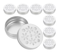 TOVINANNA Diffuseur D'arômes en Aluminium Creux 60ml, Lot de 10 Boîtes Couvercle à Vis 6825 à Motif Fleur, Désodorisant pour Maison et Bureau, Parfum D'intérieur, Aromathérapie