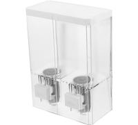 TOVINANNA Distributeur de Savonnette Mural sans Perçage à 2 Compartiments en PP Transparent Doseur à Bouton-Poussoir Porte-Shampoing et Gel Rechargeable pour Salle de Bain