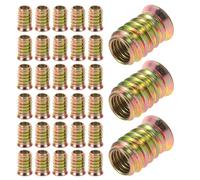 TOVINANNA Écrous à Insérer Filetés M10X25 en Fer Zingué 50 Pcs Inserts à Bride pour Fixations à Bois Connecteurs Filetés Sécurisés pour Assemblage Meubles Bricolage Intérieur et Extérieur