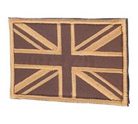TOVINANNA Écusson Brodé Union Jack Marron Fixation à Bande Auto-agrippante Patch Tissu Résistant et Lavable pour Vêtements Chapeaux et Paquet - Autocollant Textile Décoratif et