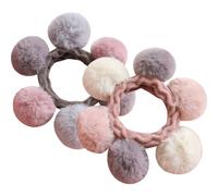 TOVINANNA Élastique à Cheveux en Peluche 2pcs Pompon Moelleux, Accessoires Coiffure Élastiques pour Filles, Tenue Confortable pour Usage Quotidien Couleur Aléatoire
