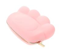 TOVINANNA en Silicone Porte-Monnaie clé à Langer porté à la Main détient Petit Fournitures de Voyage Mince Girly Pochette à Monnaie en Silicone Gel de silice Rose