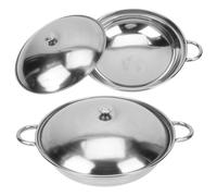 TOVINANNA Ensemble 2pcs Casseroles en Acier Inoxydable Épaissi Double Poignée, Chauffage Rapide et Multi-usage, Cuisine Domestique et Cuisson Précise