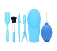 TOVINANNA Ensemble D’Outils de Jardinage 6 Pièces Bleu pour Plantation et Entretien de Plantes Grasses et Succulentes Mini Truelle et Seau Ergonomique et Compact pour Semis et Désherbage en
