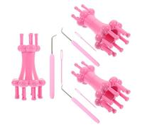 TOVINANNA Ensemble de 3 Outils de Tricot à Double Extrémité pour Fabrication de Cordes Kit de Tissage Manuel pour Débutants Petits Métiers à Tisser en Plastique pour Écharpes et Sangles