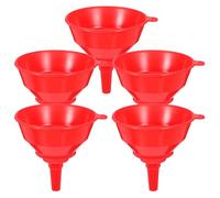 TOVINANNA Ensemble de 5 Entonnoirs Larges Rouges pour Huile et Eau Bec Verseur 1 CM pour Remplissage sans Éclaboussures Cuisine