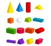 TOVINANNA Ensemble de Formes Géométriques Solides en Bois pour Garçon et Filles, Éducatif D'éveil, Outils Pédagogiques pour Apprentissage des Mathématiques en 3d Couleur Couleur Aléatoire