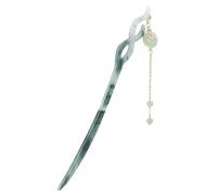 TOVINANNA Épingle à Cheveux à Pompon Vintage Barrette à Cheveux Chinoise Ancienne avec Pendentif Vert Accessoire de Coiffure Style Hanfu pour Femme