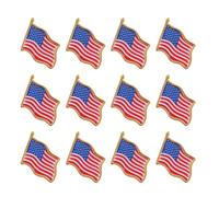 TOVINANNA Épinglettes Broches Rayées Résistantes à L'usure 12pcs Patriotique en Fer Design Drapeau Américain pour Décoration Quotidienne et Événements Patriotiques