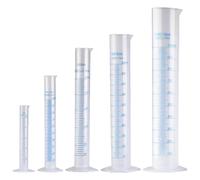 TOVINANNA Éprouvettes de Laboratoire en Plastique Transparent, Lot de 5 Cylindres Gradués 50 Ml-1000 Ml, Base Stable, pour Mesures Précises en Chimie