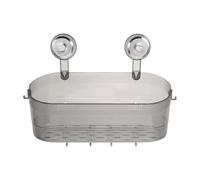 TOVINANNA Étagère Murale Salle de Bain avec Ventouse en Plastique, Rangement Sécurisé sans Perçage, Design Moderne Minimaliste avec Crochets, pour Petite