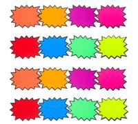 TOVINANNA Étiquettes de Prix Fluorescentes en Papier Lot de 80 Design Éclaté Unique Utilisation Polyvalente Étiquettes Autocollantes Rapides pour Expositions et Commerciaux