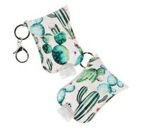 TOVINANNA Étui Porte-Clés en Cuir Lot de 2 Sets de Bouteilles Rechargeables 60Ml Mini-Étui en Cuir pour Shampoing et Portable pour Voyages et Affaires