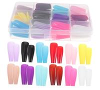 TOVINANNA Faux Ongles à Coller Longs Style Couleur Unie Boîte de Capsules Vierges pour Extension Ongles